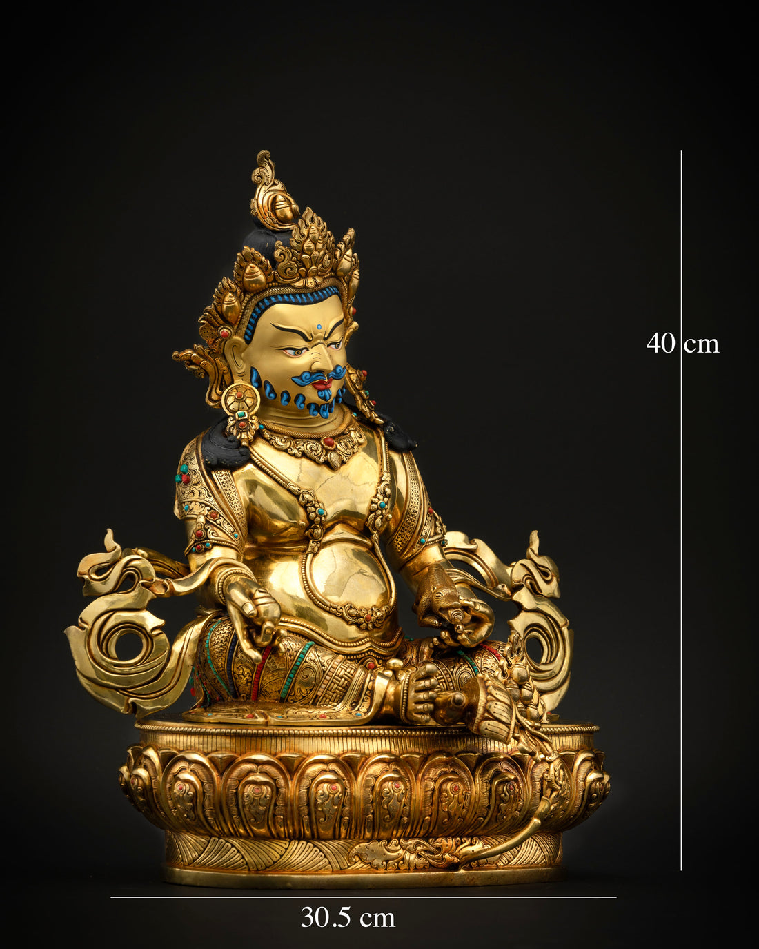 Wealth Deity Dzambhala in Gold Gilded Splendor