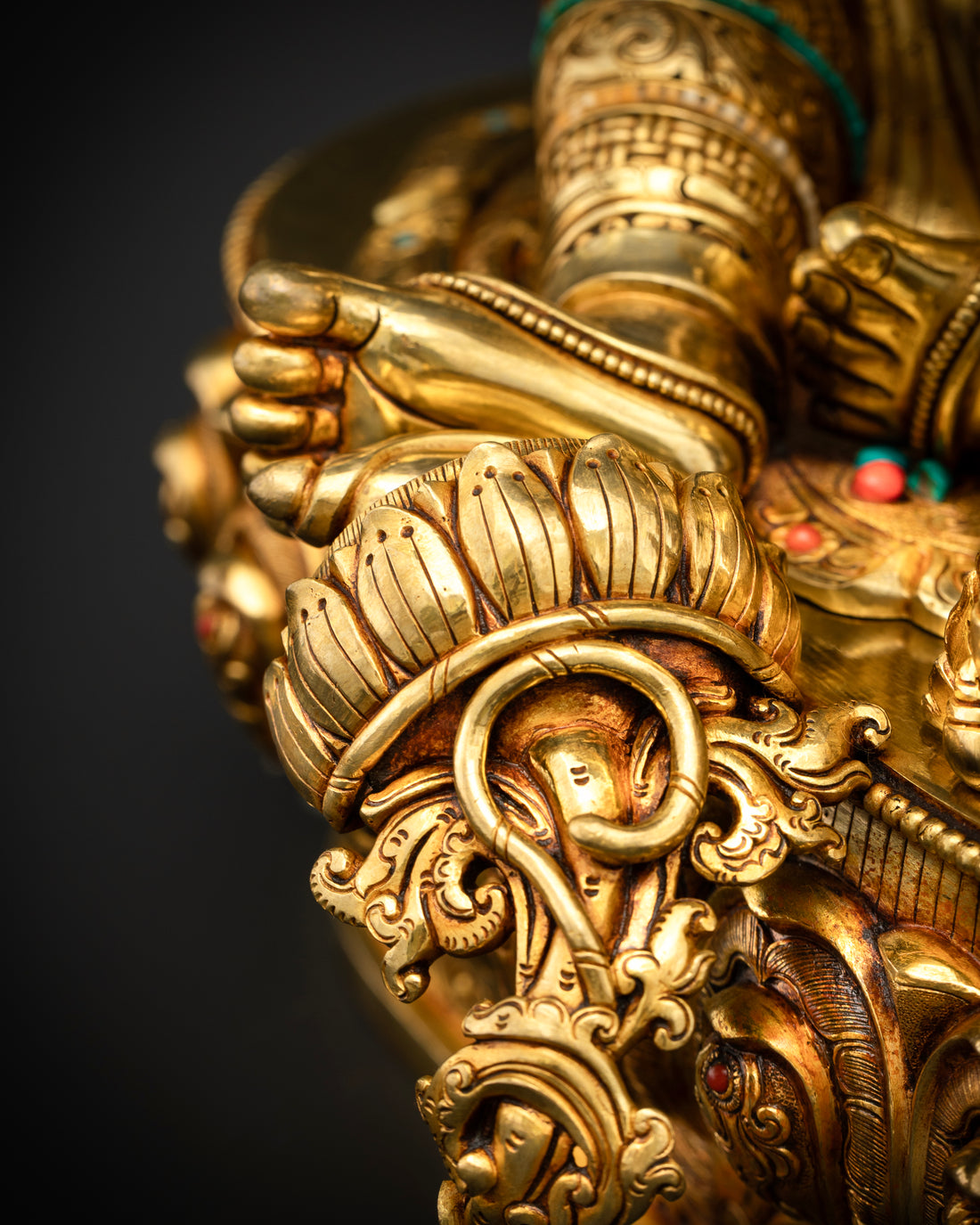 Wealth Deity Dzambhala in Gold Gilded Splendor