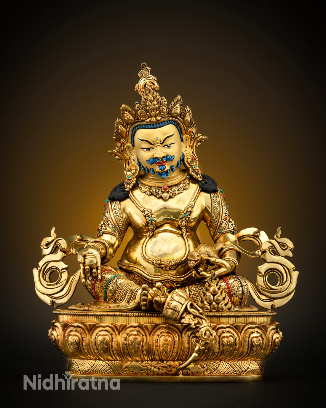 Wealth Deity Dzambhala in Gold Gilded Splendor