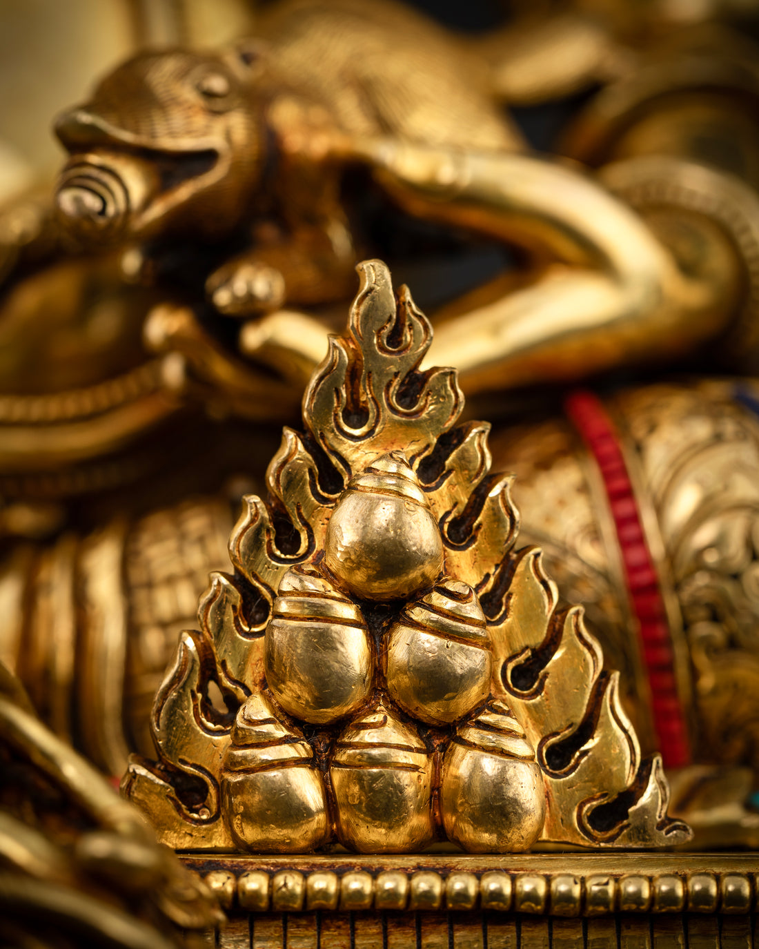 Wealth Deity Dzambhala in Gold Gilded Splendor