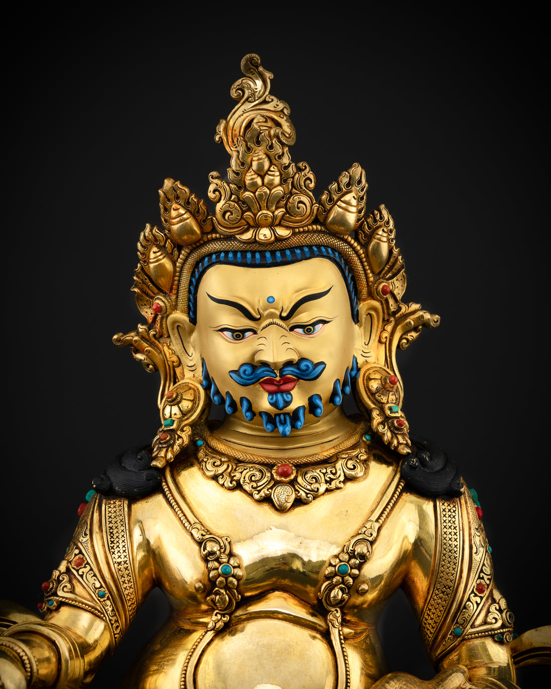 Wealth Deity Dzambhala in Gold Gilded Splendor