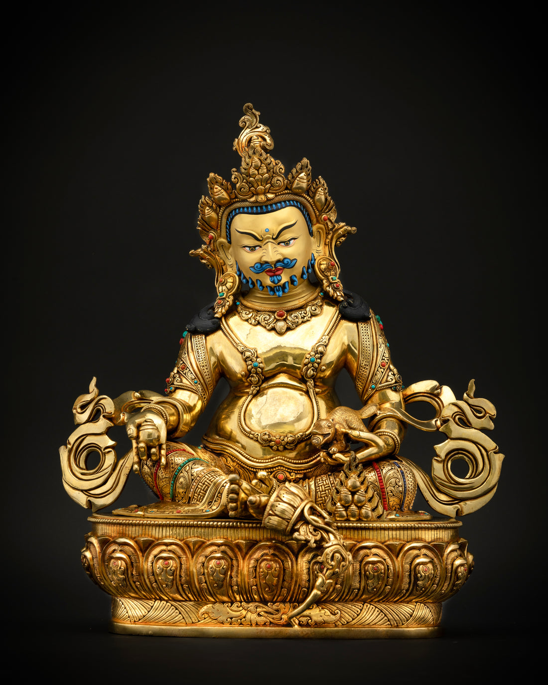 Wealth Deity Dzambhala in Gold Gilded Splendor