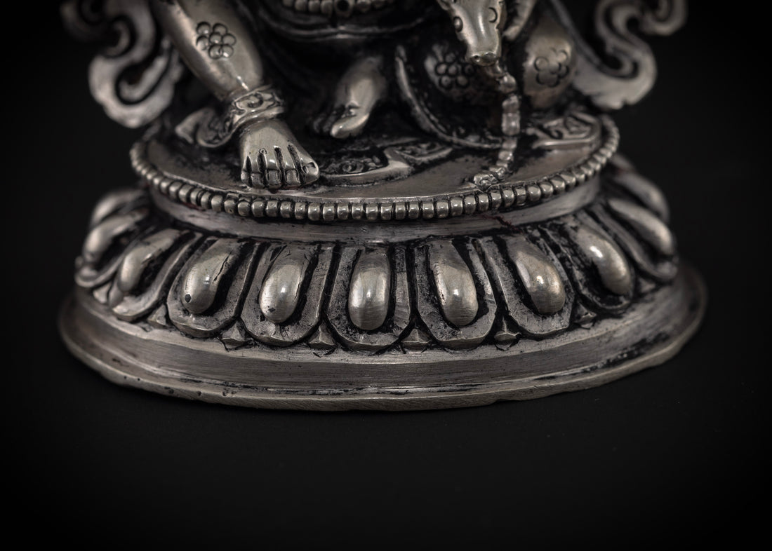 Jambhala Statue Crafted in Pure Silver