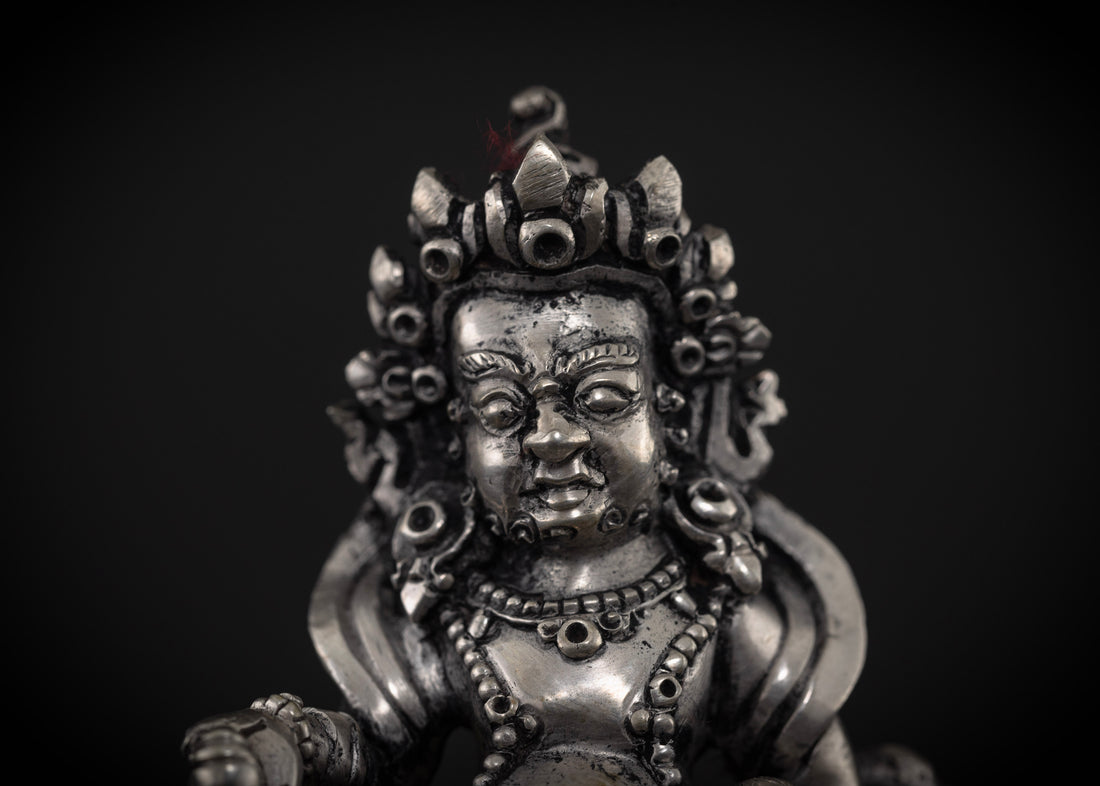 Jambhala Statue Crafted in Pure Silver