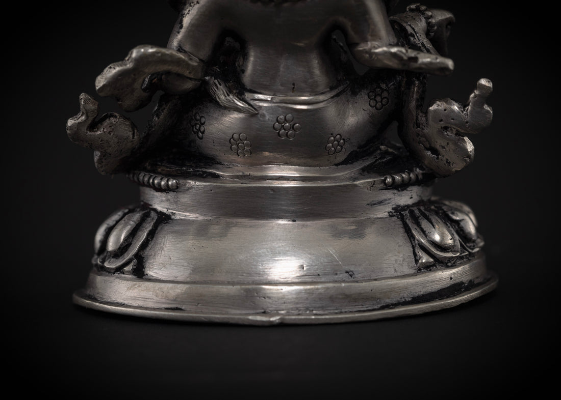 Jambhala Statue Crafted in Pure Silver