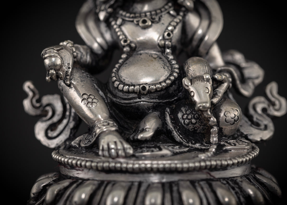 Jambhala Statue Crafted in Pure Silver