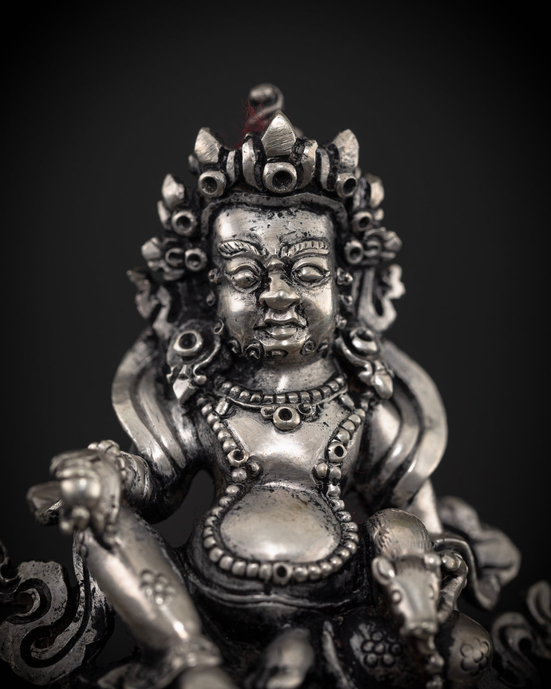 Jambhala Statue Crafted in Pure Silver