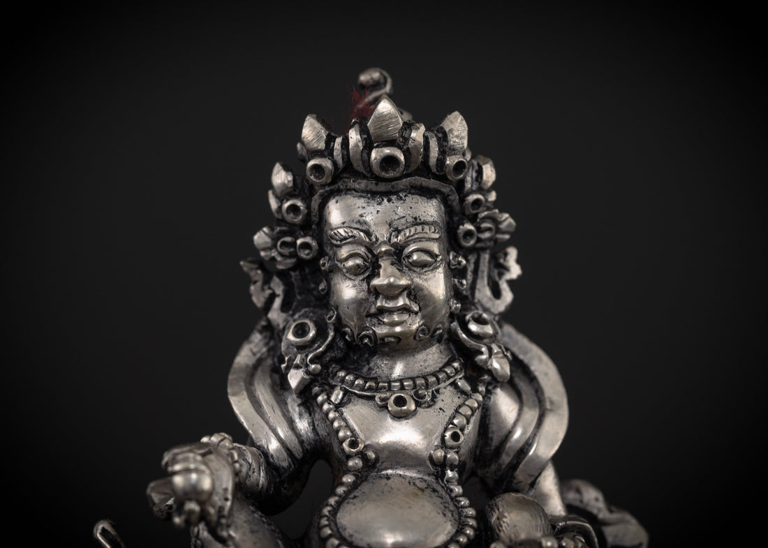 Jambhala Statue Crafted in Pure Silver