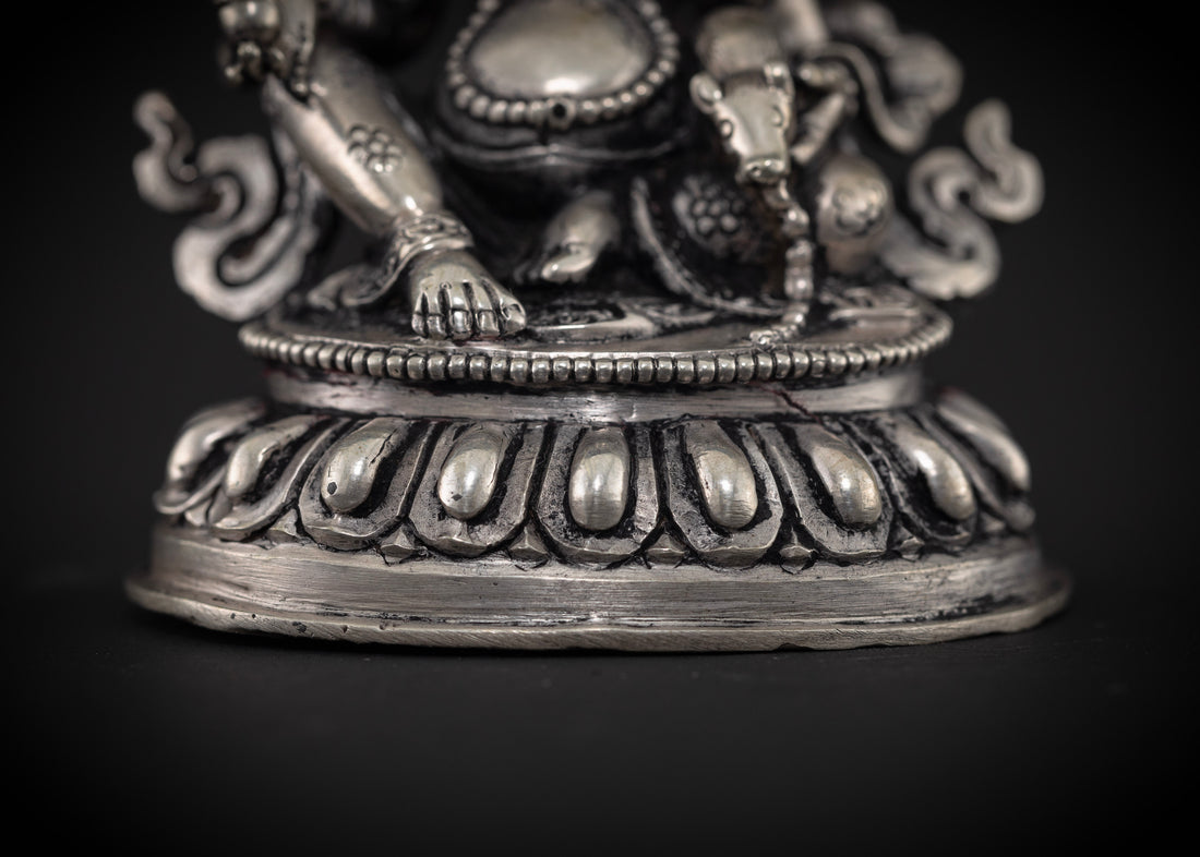 Jambhala Statue Crafted in Pure Silver