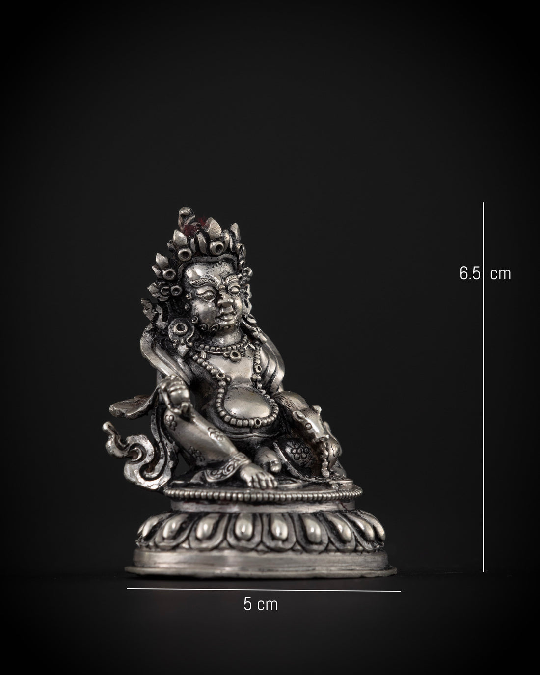 Jambhala Statue Crafted in Pure Silver