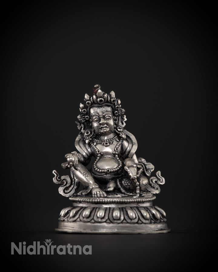 Jambhala Statue Crafted in Pure Silver