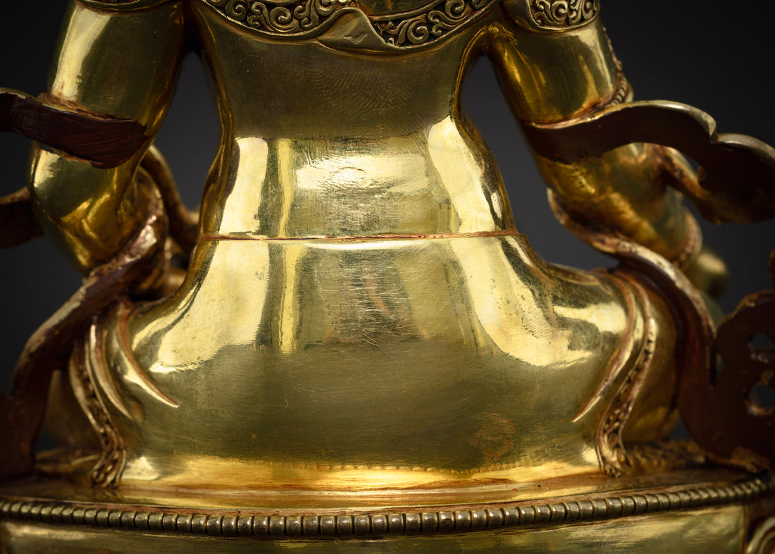 Gold Plated Masterpiece Dzambhala Statue for Feng Shui and Prosperity