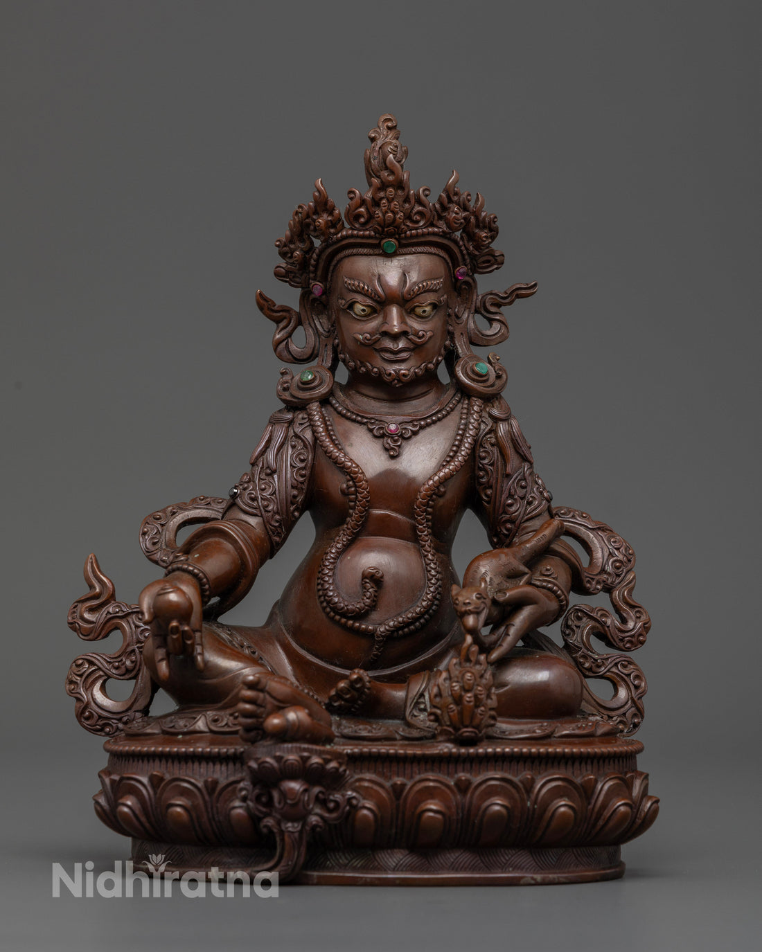 Oxidized Dzambhala Statue: Symbol of Spiritual Wealth