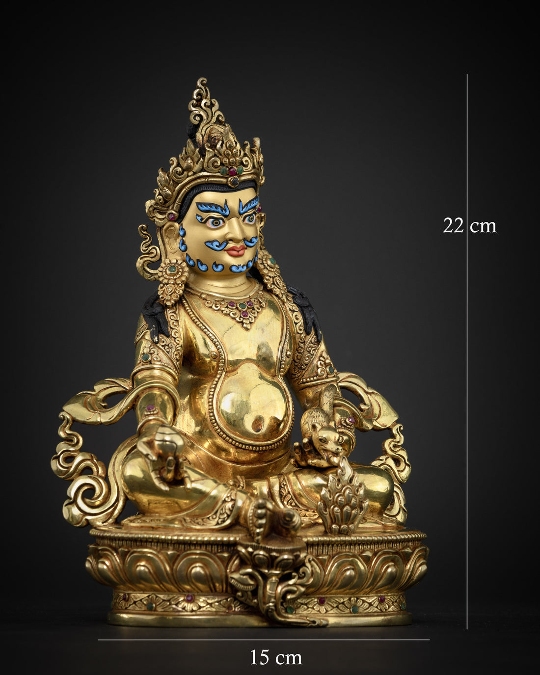 Gold Plated Masterpiece Dzambhala Statue for Feng Shui and Prosperity