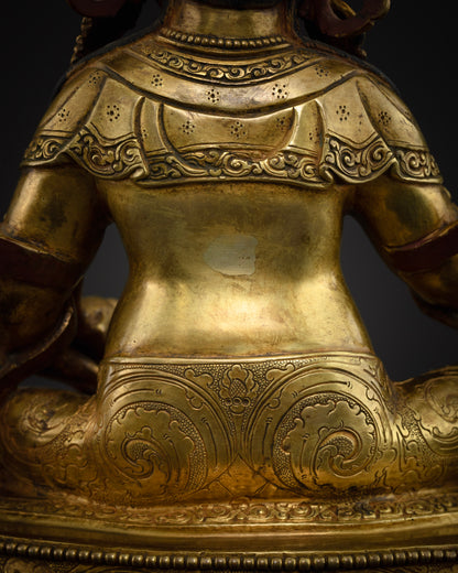 Dzambhala Statue: Authentic Copper Hand-Carved Masterpiece