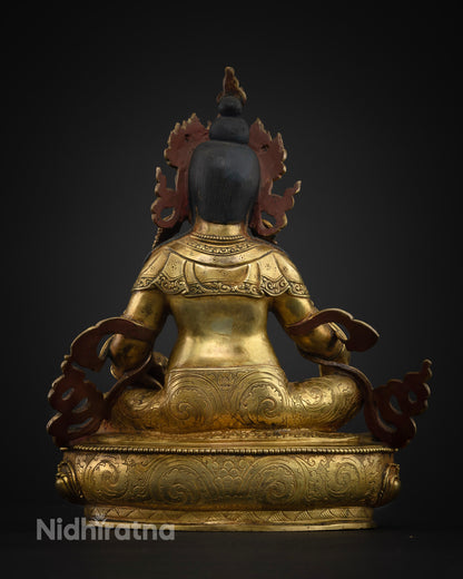 Dzambhala Statue: Authentic Copper Hand-Carved Masterpiece