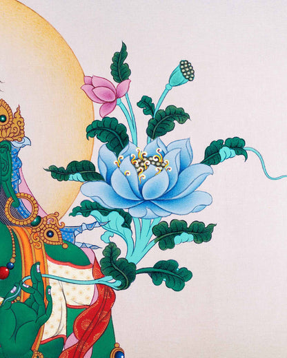 Green Tara Thangka Print