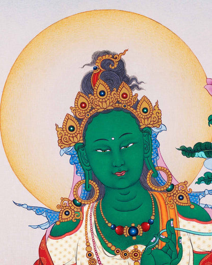 Green Tara Thangka Print