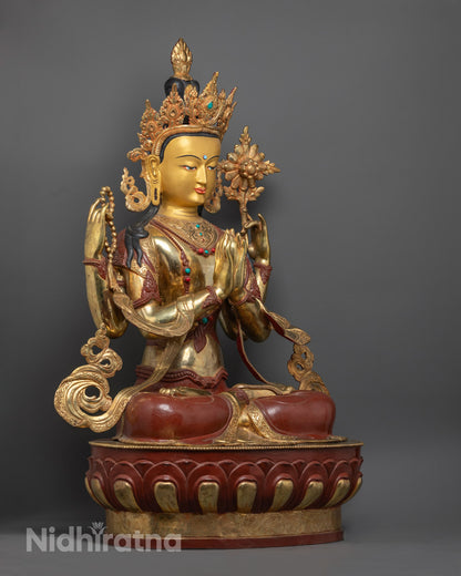 Chenrezig statue’s halo and semi-precious stone adornments from a Nepalese artisan