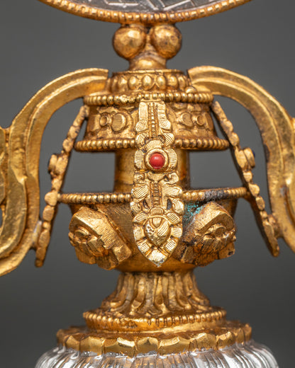 Buddhist Dharma Wheel Ornament | Sacred Temple Decor