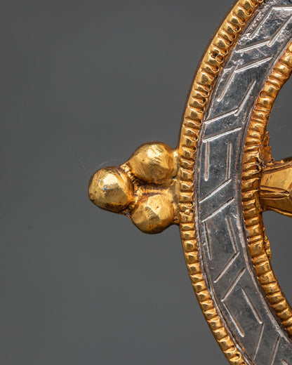 Buddhist Dharma Wheel Ornament | Sacred Temple Decor