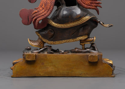 Handcrafted Mahakala Statue | Fierce Buddhist Protector in Tibetan
