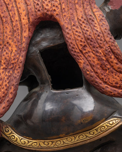 Handcrafted Mahakala Statue | Fierce Buddhist Protector in Tibetan