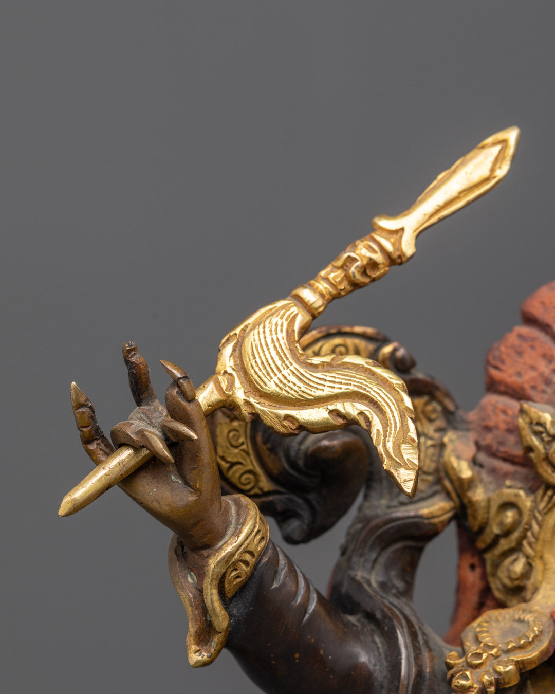 Handcrafted Mahakala Statue | Fierce Buddhist Protector in Tibetan