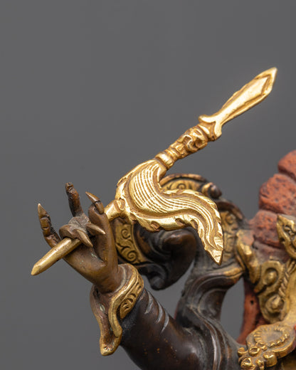 Handcrafted Mahakala Statue | Fierce Buddhist Protector in Tibetan