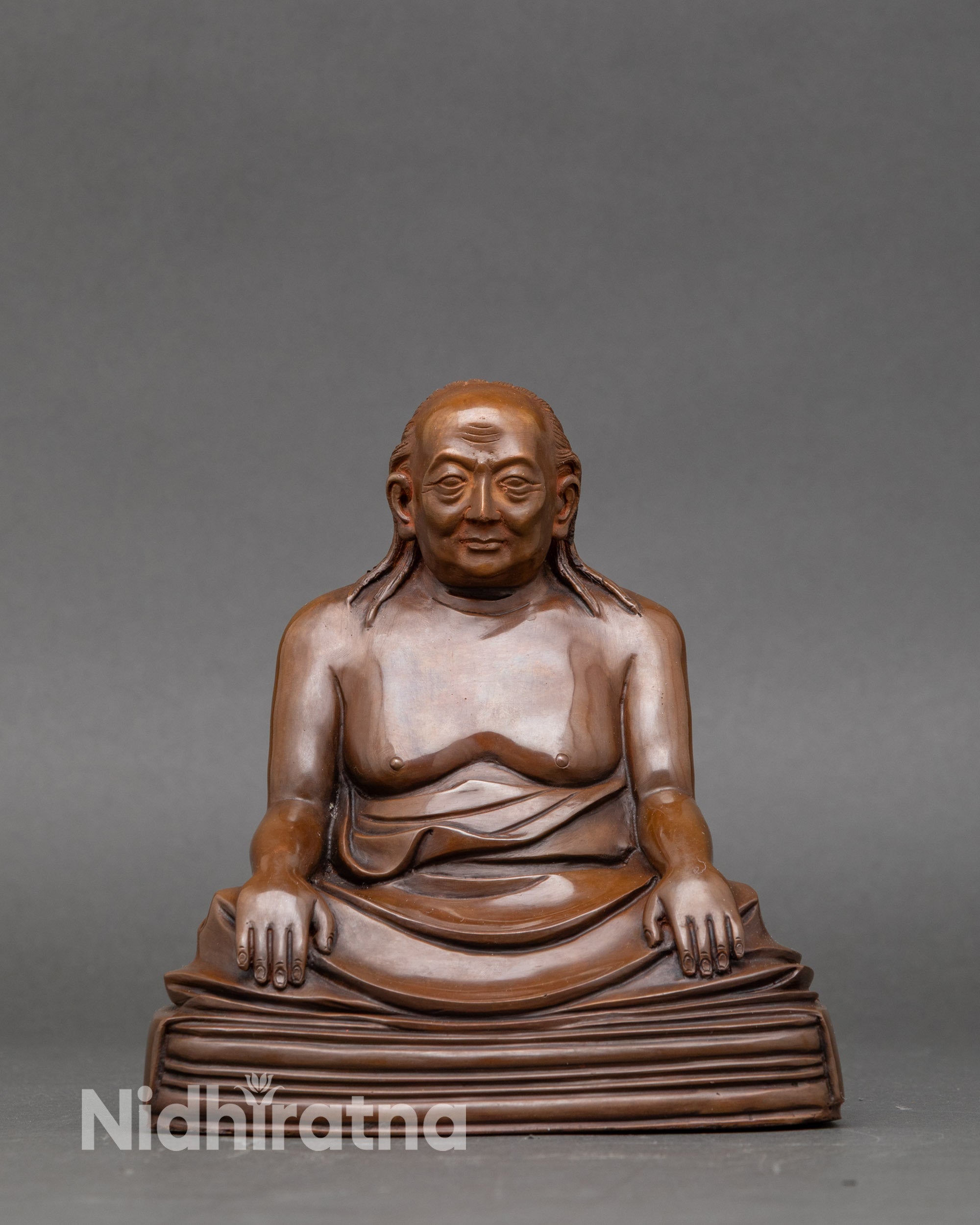 Dilgo Khyentse Rinpoche statue handcrafted by Newari artisan with lost wax technique