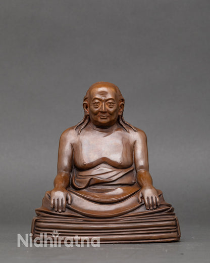 Dilgo Khyentse Rinpoche statue handcrafted by Newari artisan with lost wax technique