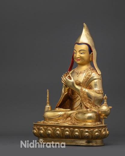 Dipankara Atisha left side view highlighting meditative posture and sacred carvings