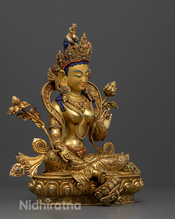 Green Tara Tibetan Statue: Sacred Buddhist Symbol