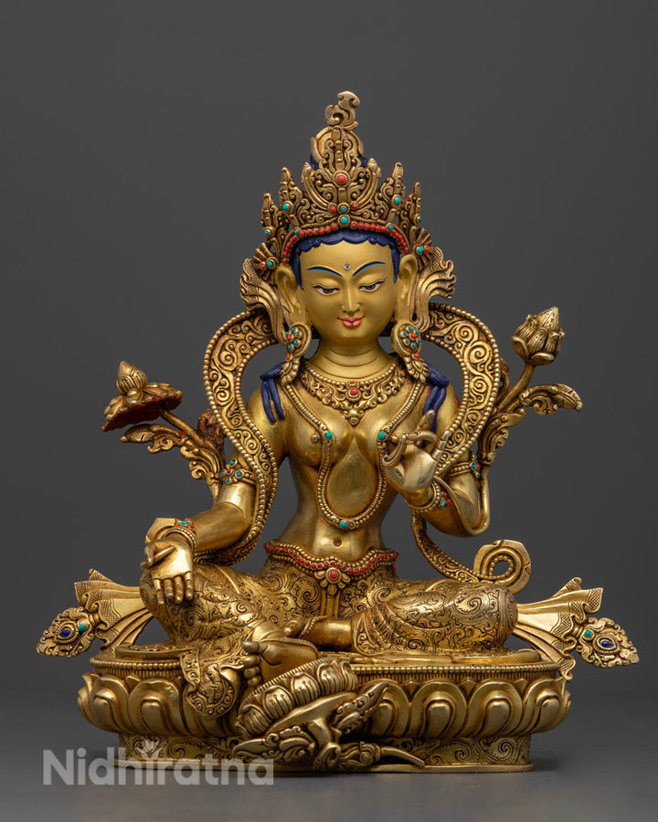 Green Tara Tibetan Statue: Sacred Buddhist Symbol