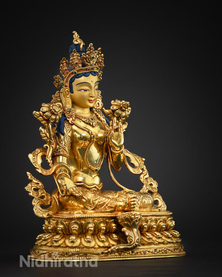 Green Tara Statue: Handcrafted Tibetan Buddhist Deity