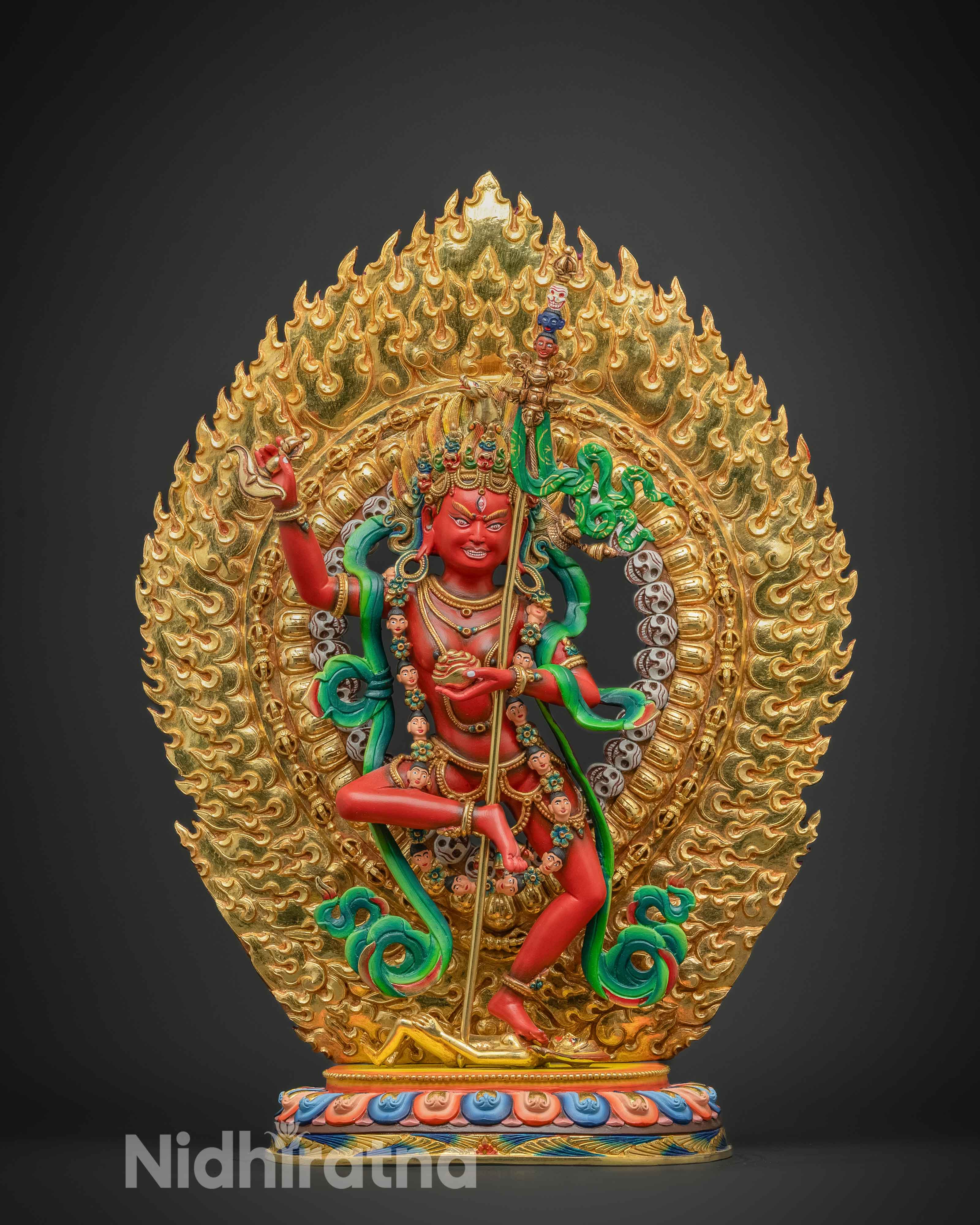 Dorje Phagmo Statue Collection Handcrafted Buddhist Wrathful Goddess Vajravarahi Copper Gold for Meditation Altars and Spiritual Decor