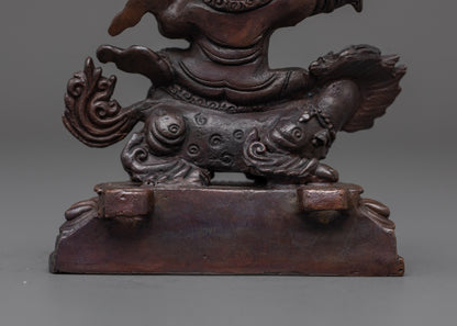 Machine-Made Dorje Lekpa Statue | Oxidized Wrathful Deity