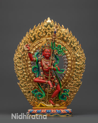 Dorje Phagmo Statue handcrafted in Nepal using the traditional lost-wax casting technique