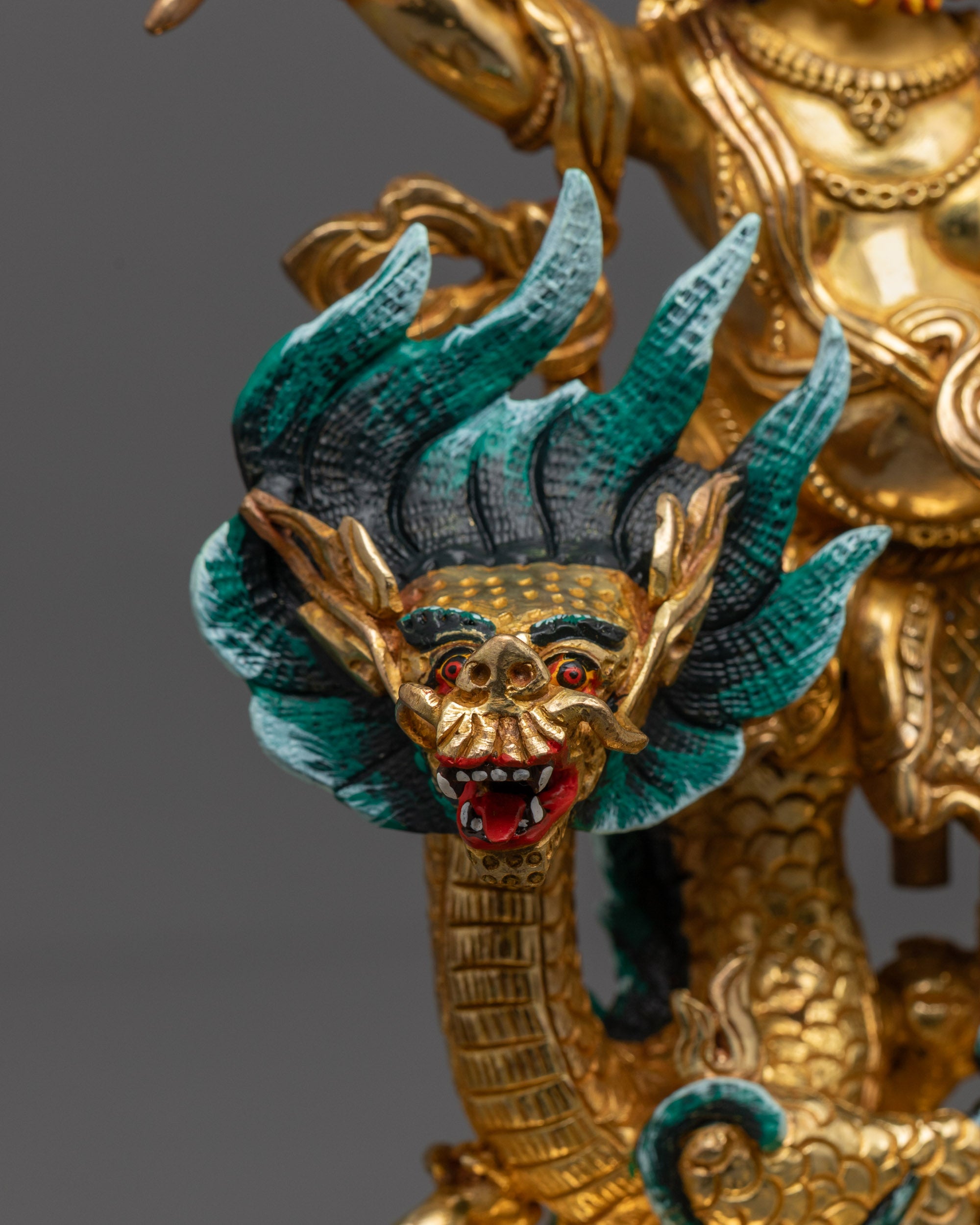 White Dzambhala Statue | Tibetan Wealth Deity Handcrafted in Nepal