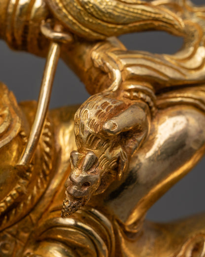 White Dzambhala Statue | Tibetan Wealth Deity Handcrafted in Nepal