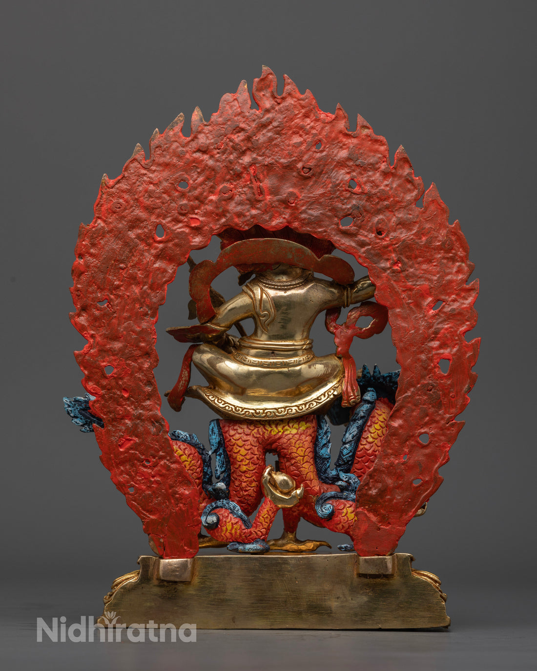 White Dzambhala Statue | 24K Gold Plated Tibetan Artcraft