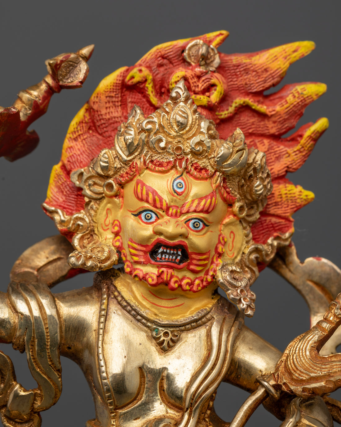 White Dzambhala Statue | 24K Gold Plated Tibetan Artcraft