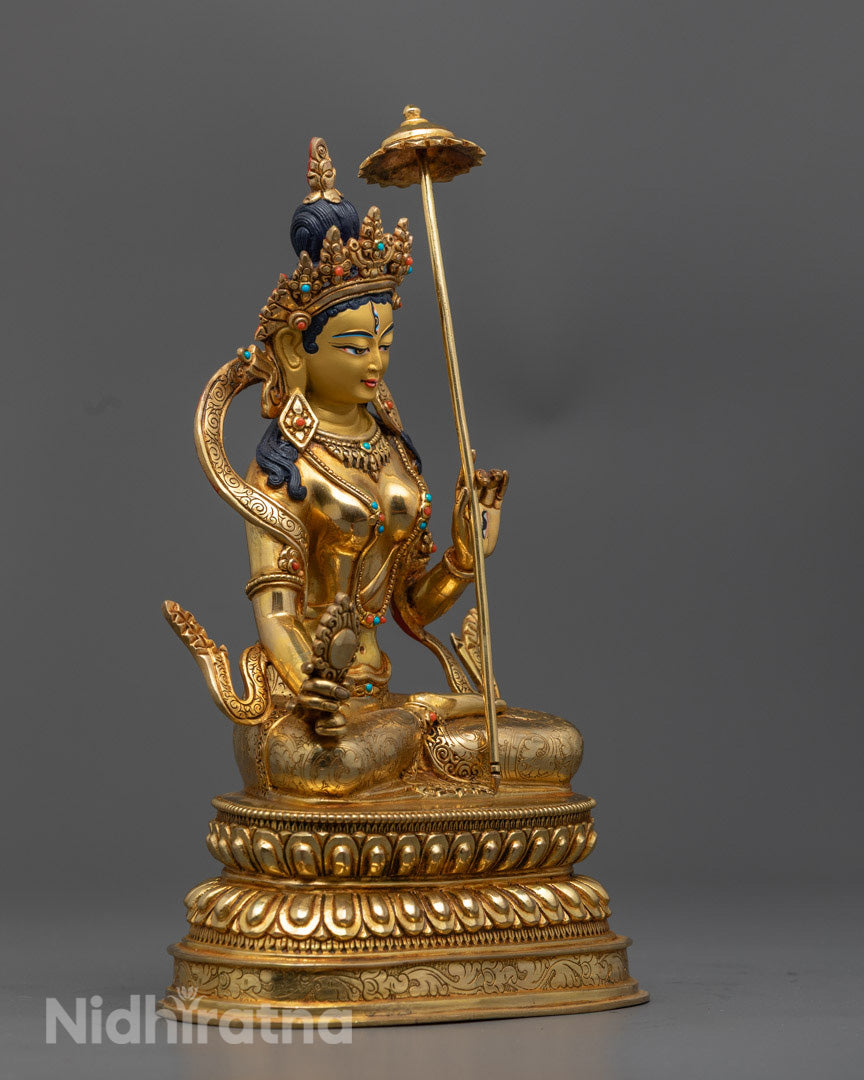 Dukar statue showing flowing robes, spiritual iconography, and traditional Nepalese craftsmanship.