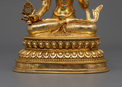 Handcrafted Dukar Statue | Tibetan Goddess of Wealth