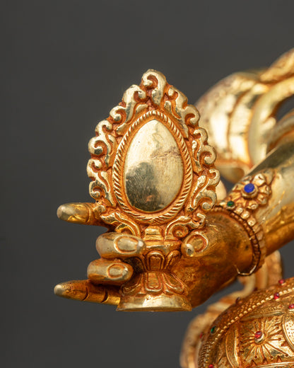 Exquisite Dukar Statue from Nepal | White Parasol Goddess Sculpture