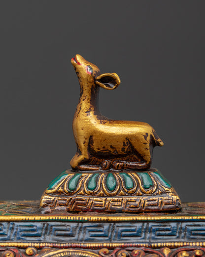 Tibetan Copper Incense Burner | Buddhist Ritual Item