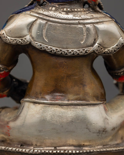 Dzambhala Statue in Copper with Silver Finish