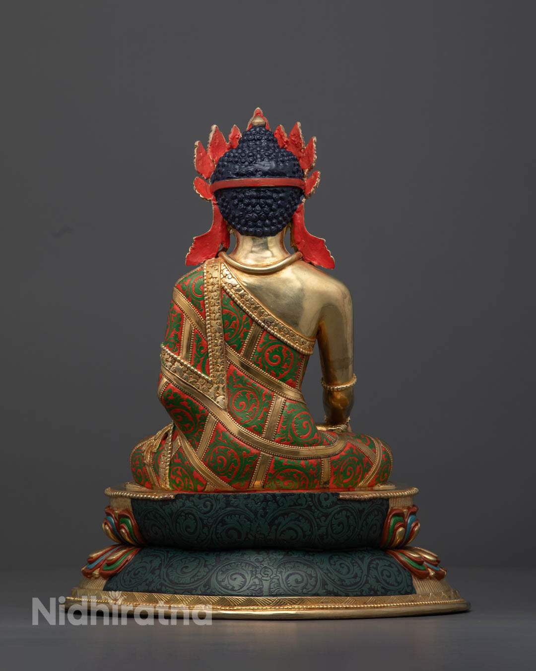 Crowned Shakyamuni Buddha Statue | Traditional Himalayan Art