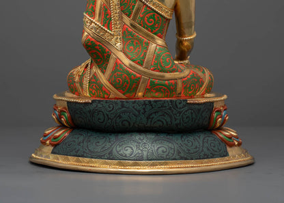 Crowned Shakyamuni Buddha Statue | Traditional Himalayan Art