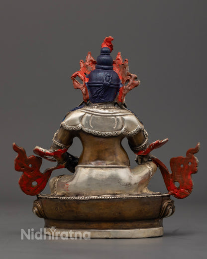 Dzambhala Statue in Copper with Silver Finish
